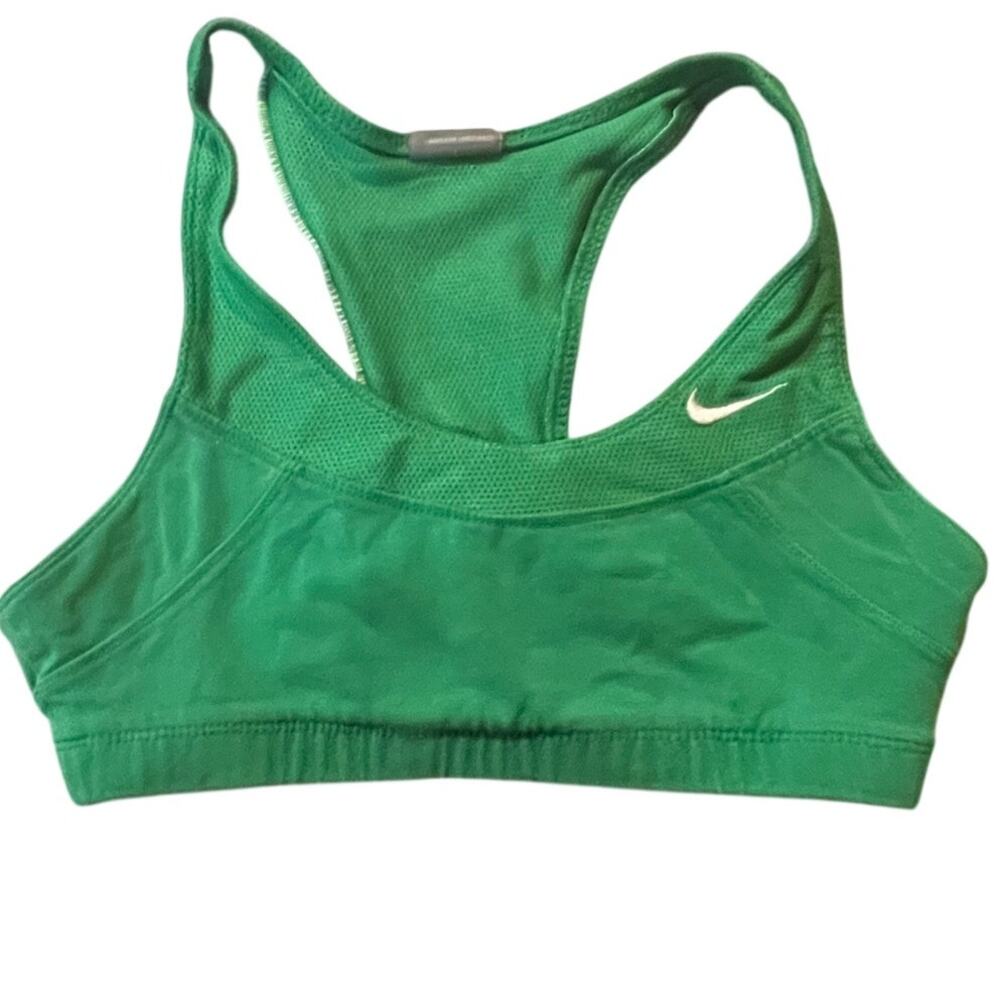 Nike XS Sports Bra Green Dri-FIT Racerback Athletic Gym Yoga Running Yoga